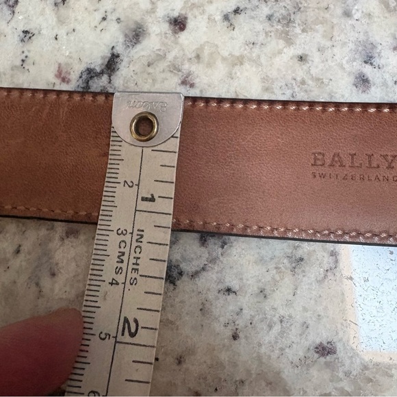 BALLY Black Leather Skinny Belt Gold B Buckle EU 95 / US 38 Designer - Picture 10 of 11